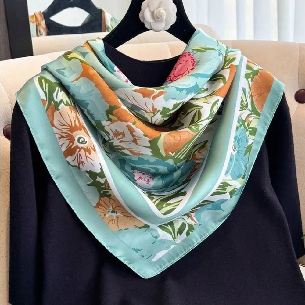 Floral Print scarf in Mint color A1580